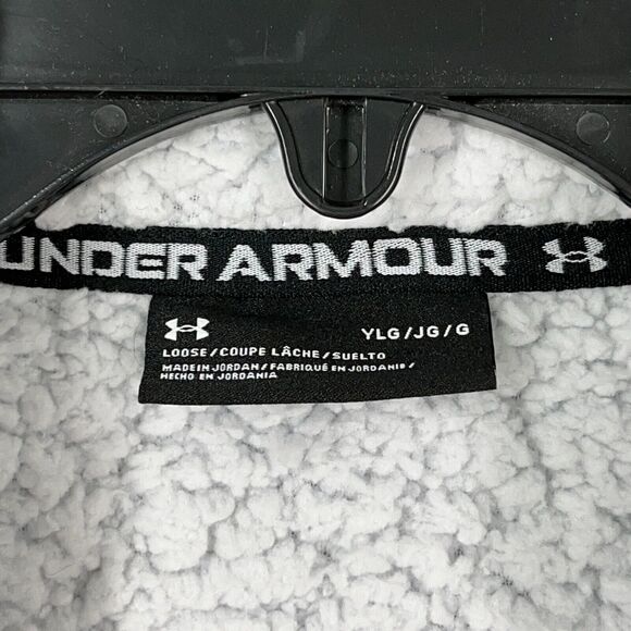 Under Armour Fleece Sweater Girls Large Loose Outdoor Outerwear 1/4 Zip Pullover - Picture 6 of 12